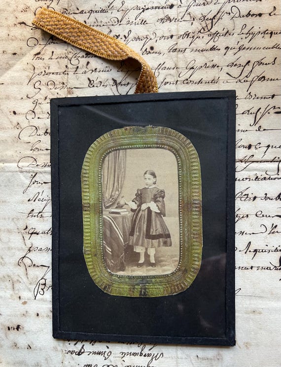 Framed, Antique, French Photo of Clotilde Lacoste, with Provenance