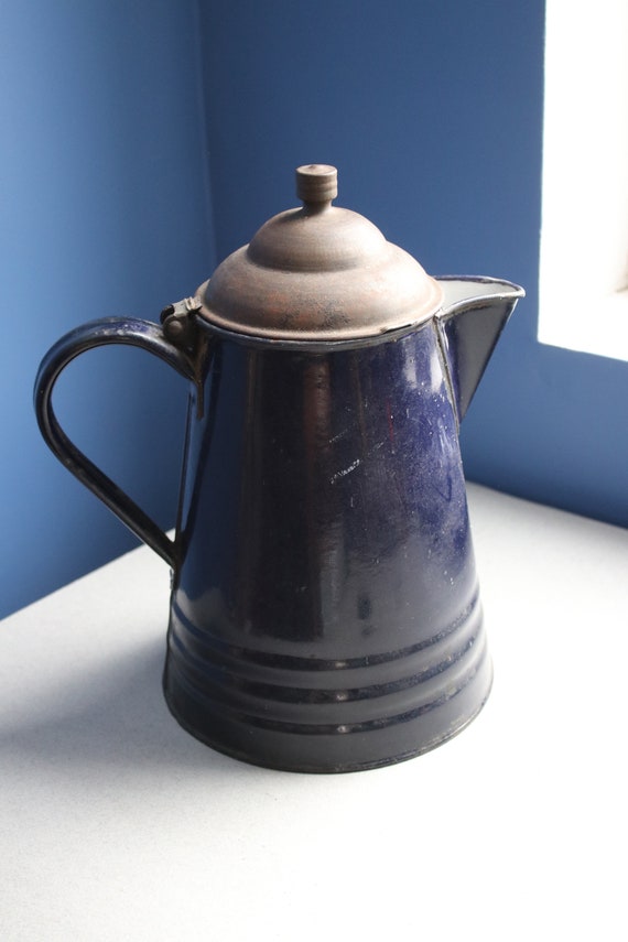 Blue Enamelware Coffeepot