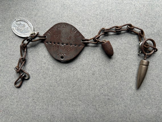 Soldier's ID Bracelet with Religious Medal and Bullets, from France