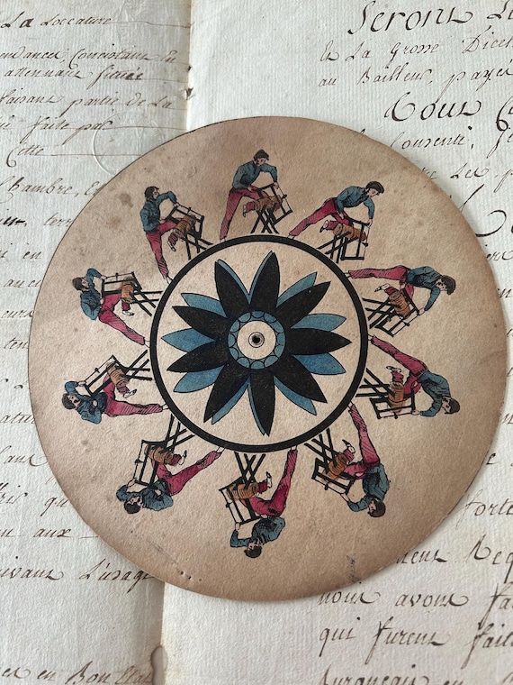 Rare, Pre-Cinema, Early Animation Phenakisticope Disc, Circa 1830s, France