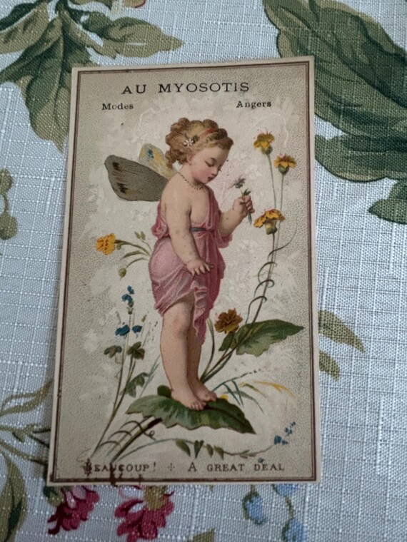 French Trade Card, Circa 1800s, Flower Oracle