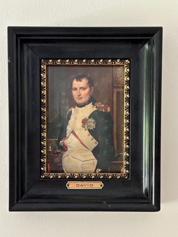 Helca, Hand-Hammered, Copper and Enamel Reproduction Portrait of Napoleon by Jacques-Louis David