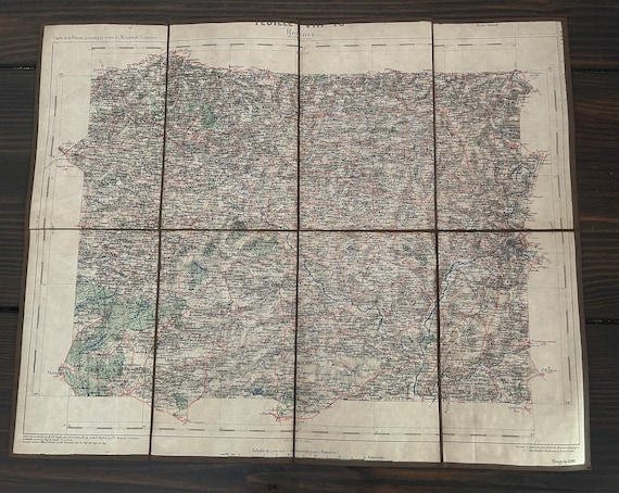 Linen Backed Map of Rennes, Dated 1890, by the Geographical Engraver and Printer Georges Erhard