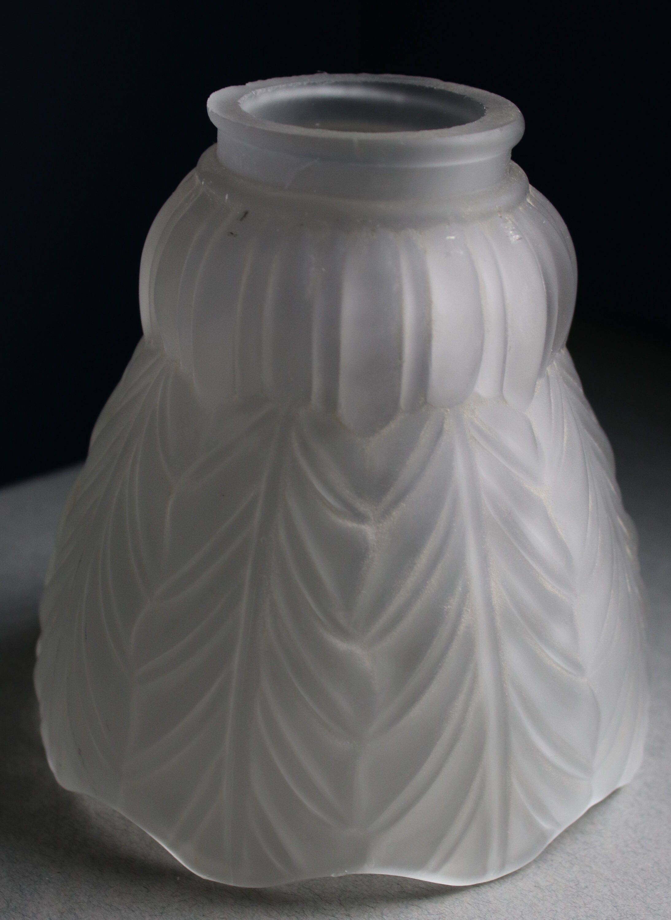Pair, Art Deco Style, Frosted Glass Lamp Shades