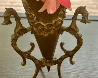 Art Nouveau, Brass Vase by Raulin of Dinant (Belgium)