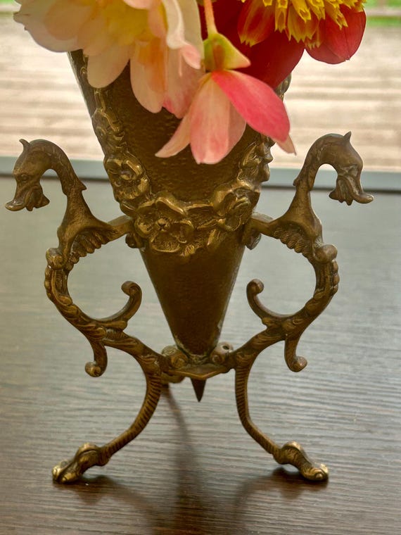 Art Nouveau, Brass Vase by Raulin of Dinant (Belgium)
