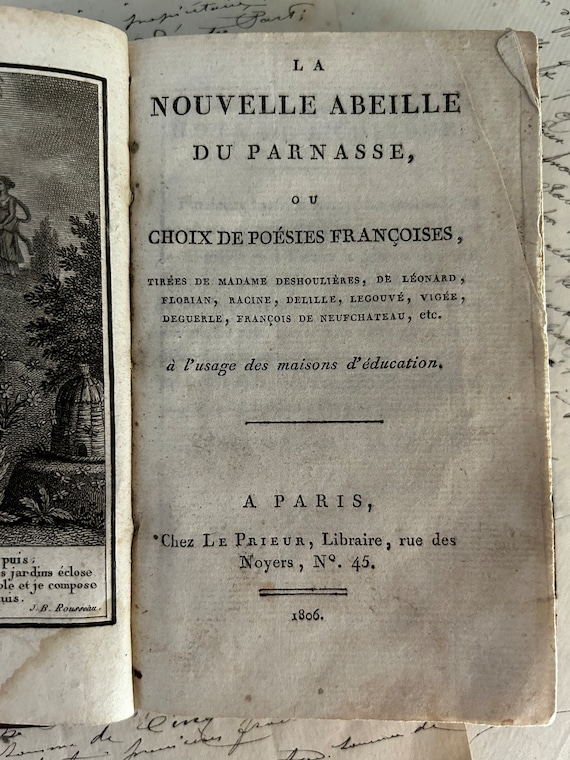 La Nouvelle Abeille du Parnasse, French Poetry, Published in 1806