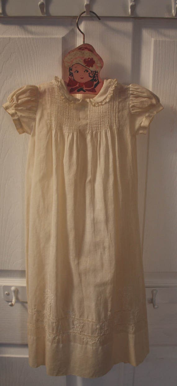 Handmade Tiny Tots Originals Ivory Child's Christening/Baptism Gown and Slip