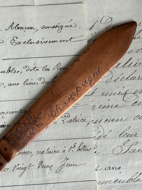 WWI, French Trench Art Letter Opener, from Champagne