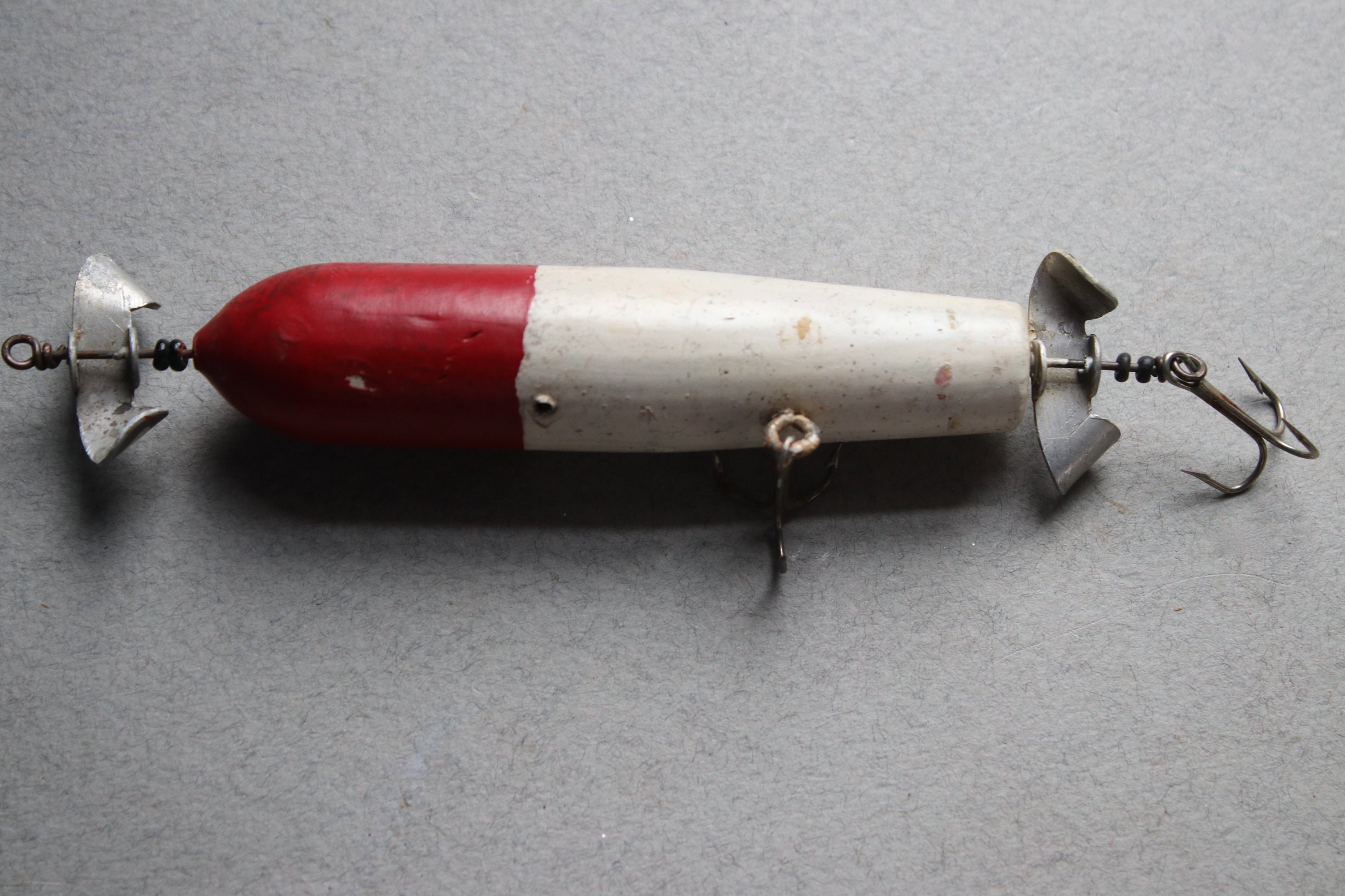 Vintage Red and White, Wooden Fishing Lure