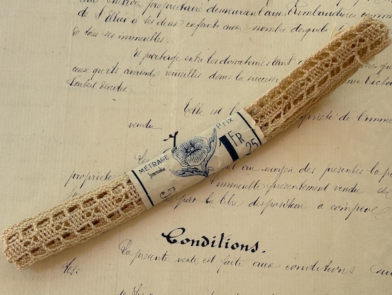 Vintage French Lace Trim, 1.5 Meters, in Original Price Wrapper