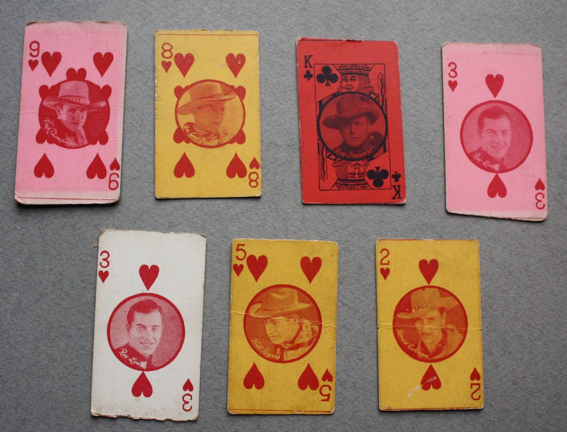 Arcade Playing Cards Circa 1920s Featuring Western Actors Etsy