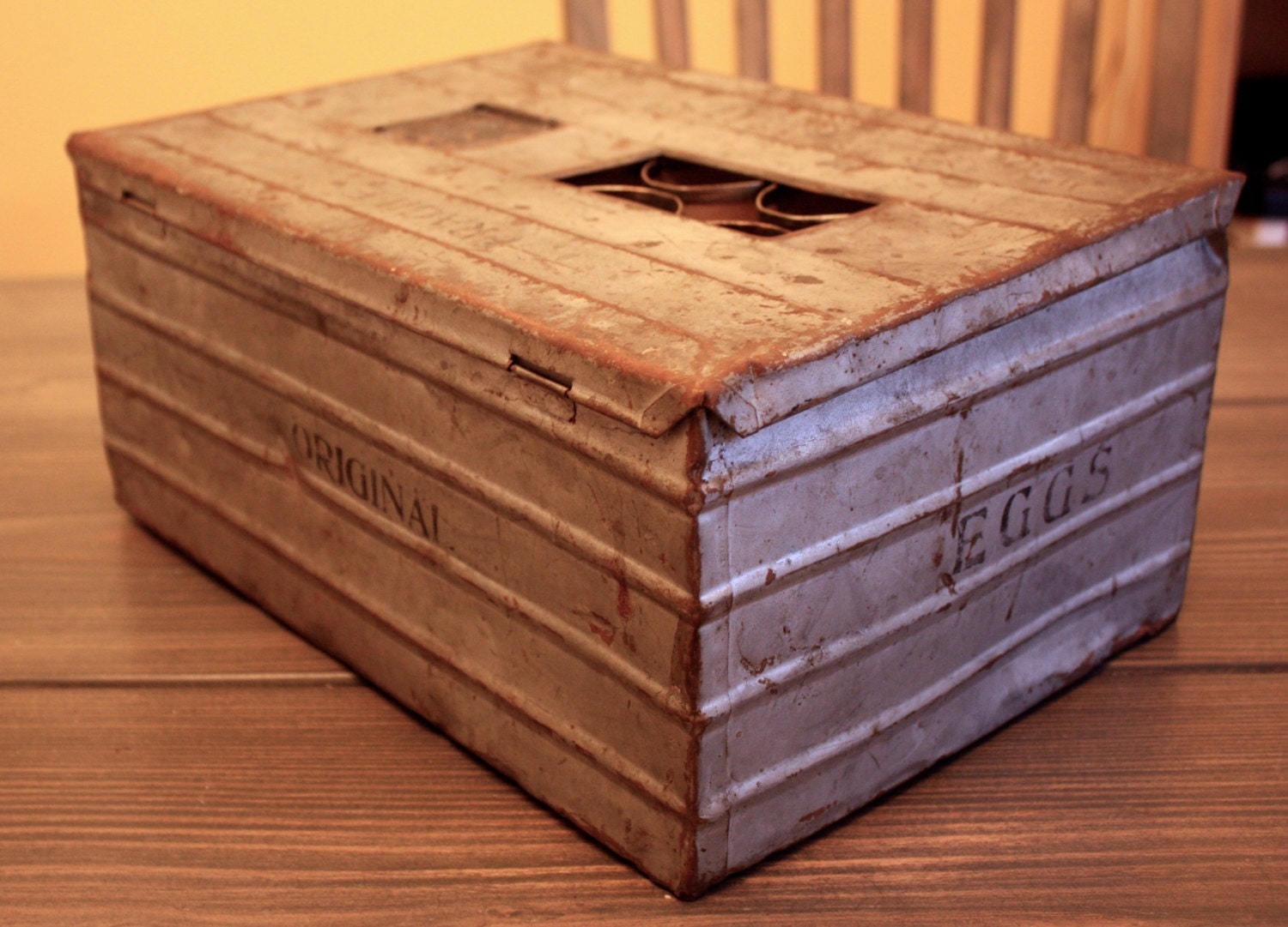 Vintage Metal Egg Crate