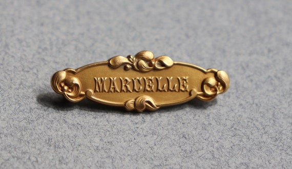 Antique, French, Name Brooch- "Marcelle" by FIX