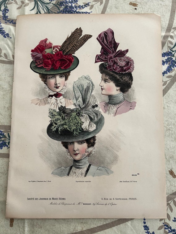 French Fashion Engraving from the Société des Journaux de Mode Réunis, Circa Late 1800s