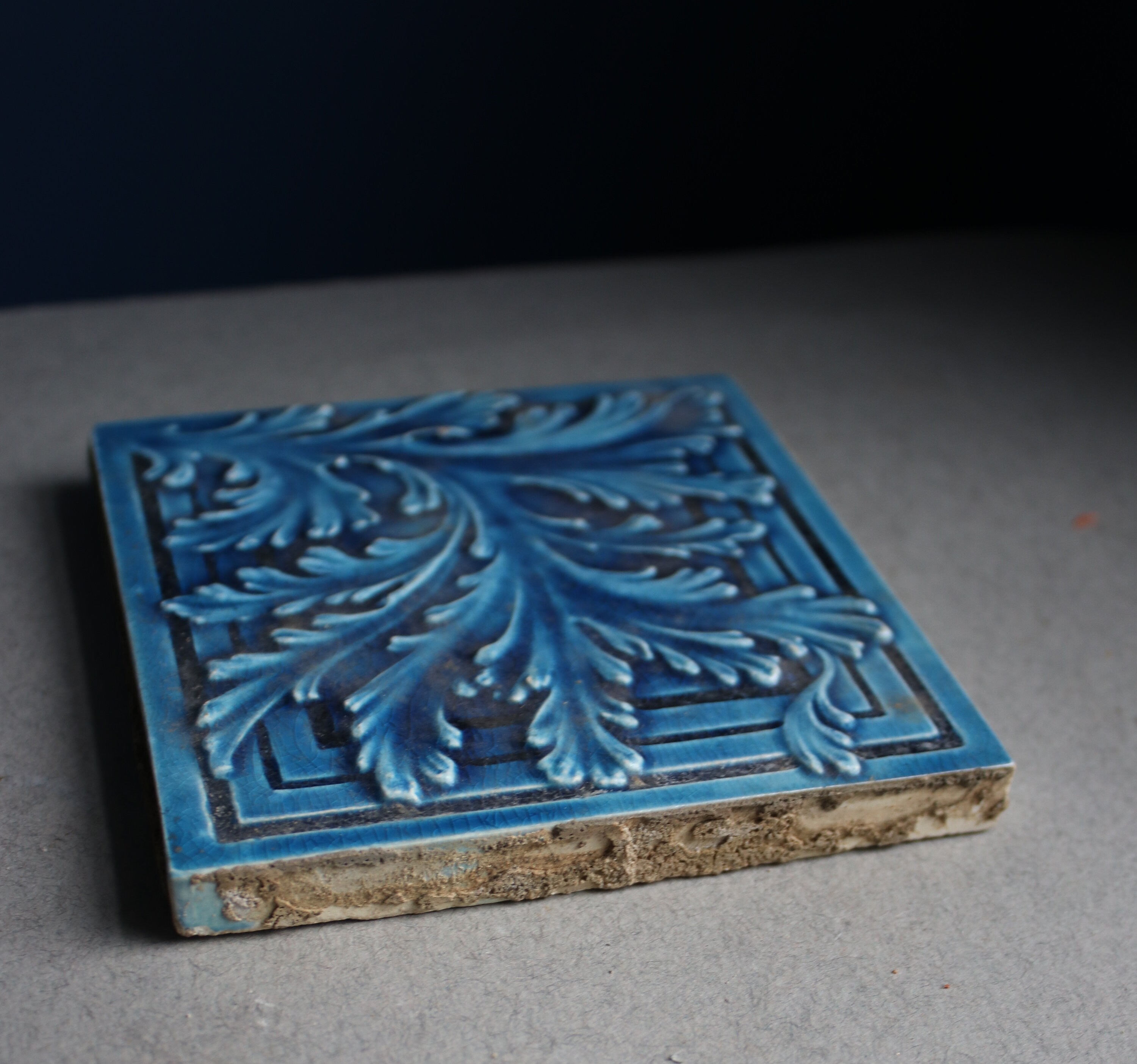 Antique Majolica Tile by CT Co