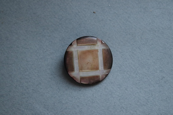 Antique, Carved, Smokey Pearl Button