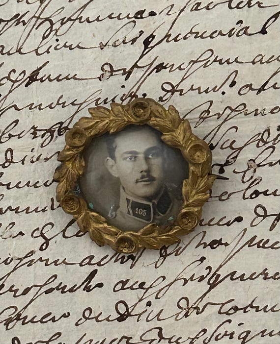 WWI Era, French Soldier Brooch, Circa 1910s