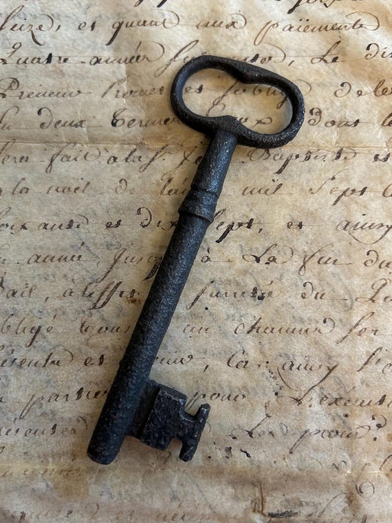17th, 18th, and 19th Century, French, Wrought Iron, Hand-Forged Keys, Sold Individually, Not Reproductions