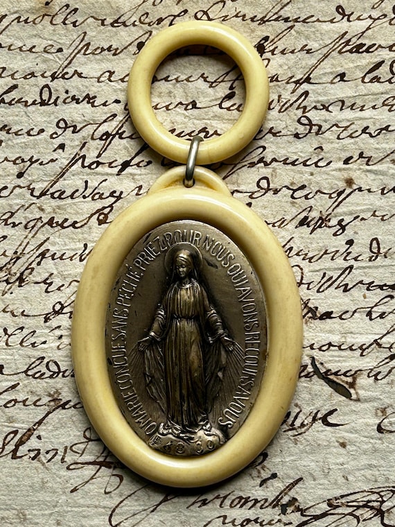 Miraculous Medal/Virgin Mary/Sacred Heart French Medal