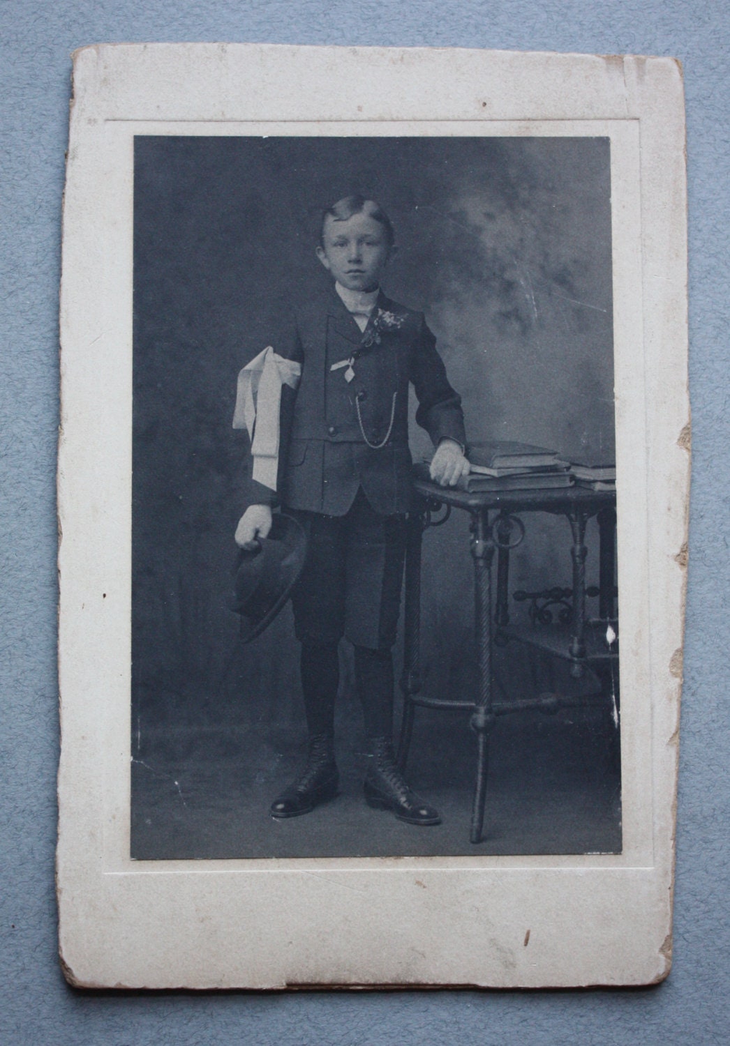 Late 1800s, Antique Communion Photo of Young Boy