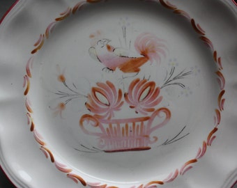 St. Clement of France Hand Painted Rooster Plate, Circa 1970s
