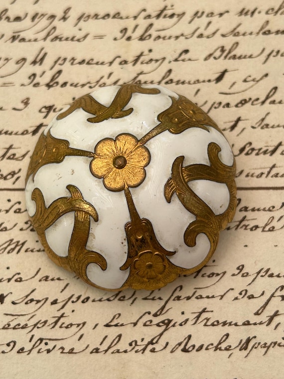 Antique, Enamel and Metal Brooch, from France