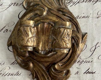 Muller Frères of Paris, Antique, Brass, Art Nouveau, Sconce Backplate