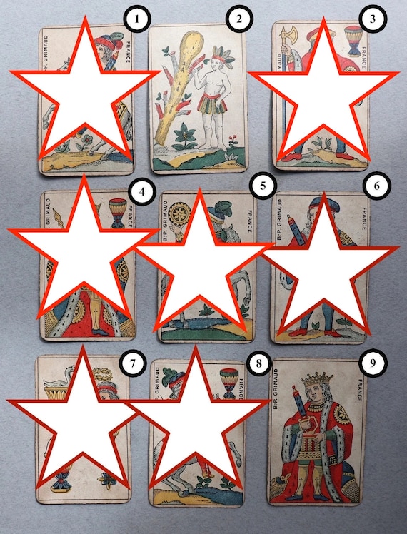 Individually Sold, Antique Playing Cards from French, BP Grimaud Aluette (or La Vache) Deck