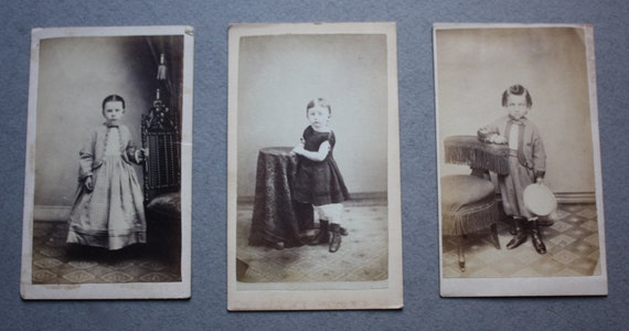 Cartes de Visite of 1800s Era Children by Benjamin Lochman and W.H.S. Gross of Allentown, PA