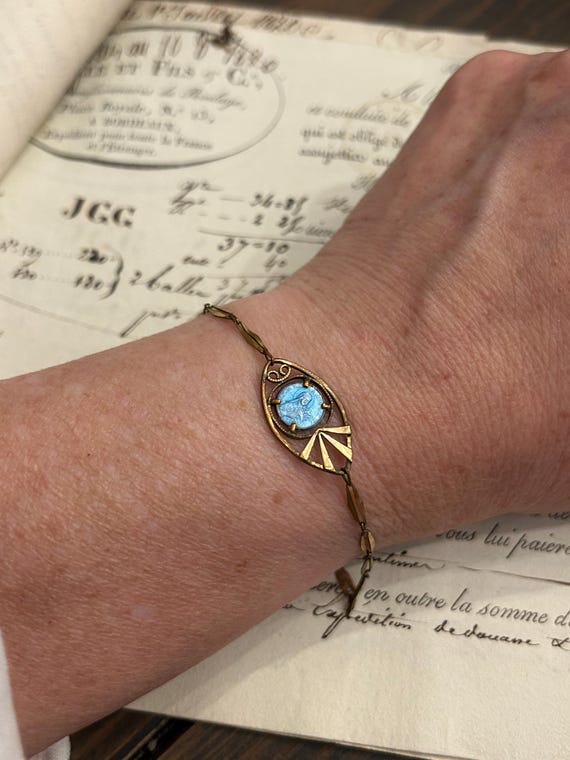 Sancta Teresa a Jesu Infante (Saint Theresa of the Infant Jesus) Bracelet with Enameled Inset
