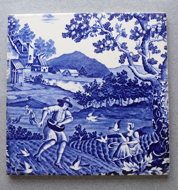 Villeroy and Boch Mettlach Tile in "Rusticana" Pattern, Made in Germany (Saar)