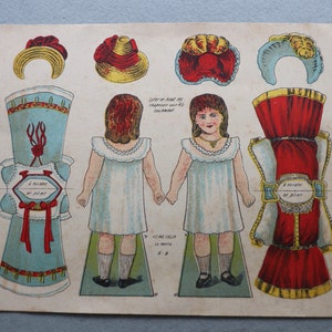 Antique, French, Uncut Paper Doll Sheet