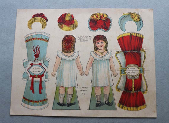 Antique, French, Uncut Paper Doll Sheet