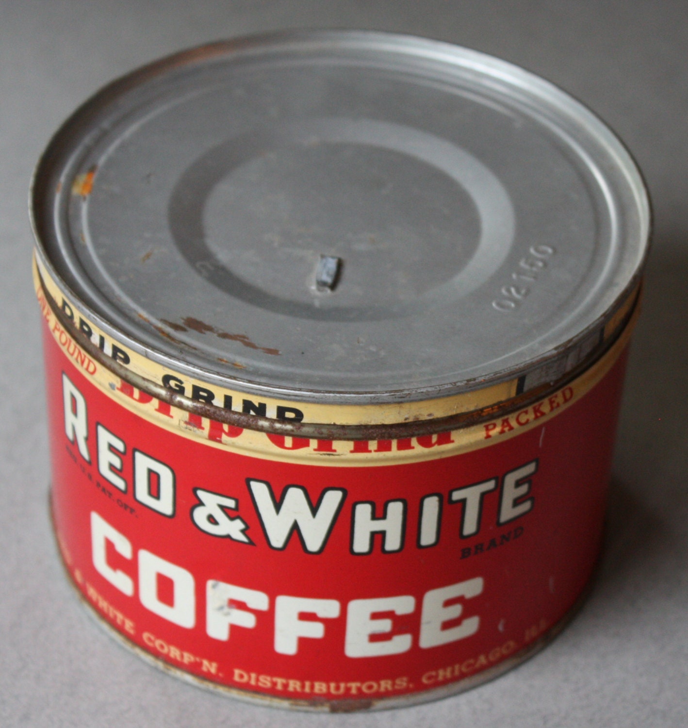 Red and White Brand Coffee Can
