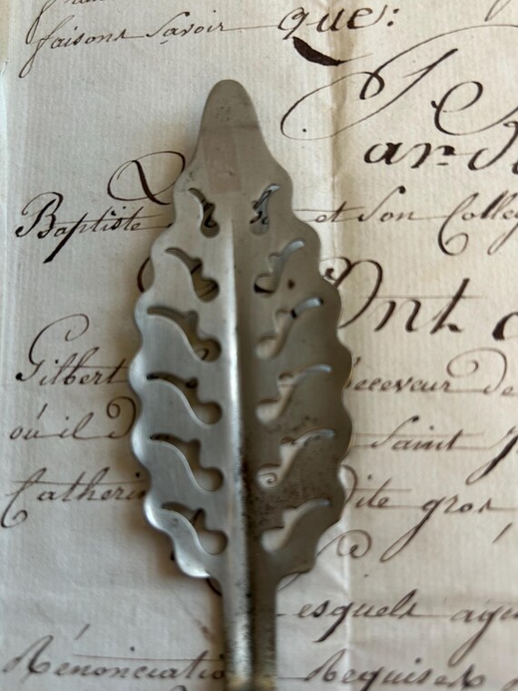 French, Wormwood Leaf Shaped Absinthe Spoon, Circa 1900s-1930s