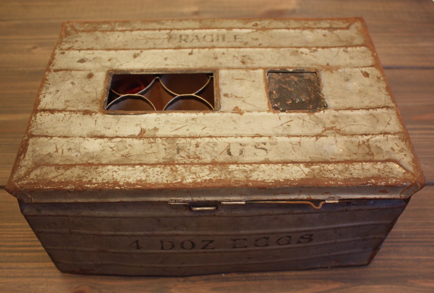 Vintage Metal Egg Crate