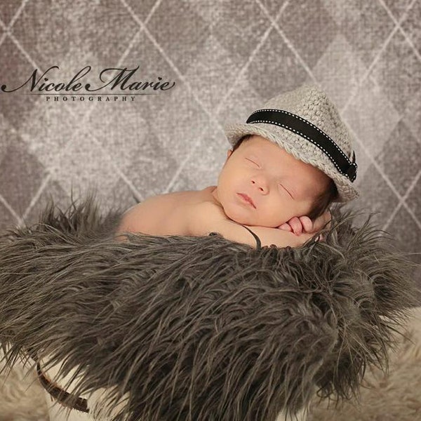 Fedora Hat, Made-To-Order Crochet Fedora Hats for Babies, Newborn/0-3 Months