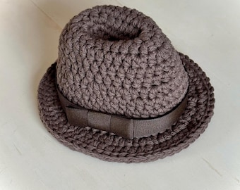 Indiana Jones inspiriert häkeln Baby Fedora Hut, 0-3 Monate