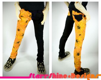 BJD MSD 1/4 Vêtements de poupée - Orange Spider Skinny Pants - Fabriqué sur commande