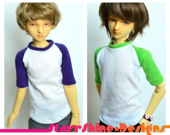 BJD MSD 1/4 Vêtements de poupée - Tee-shirt de baseball - 20 couleurs - Fabriqué sur commande