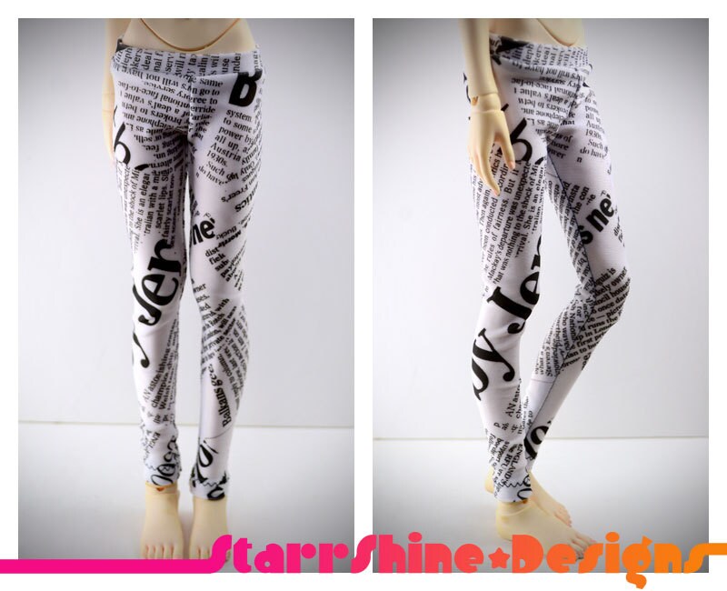 BJD MSD 1/4 Doll Clothing Newsprint Leggings Etsy