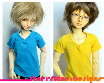 BJD MSD 1/4 Vêtements de poupée - T-shirt col en V - 20 couleurs - Fabriqué sur commande