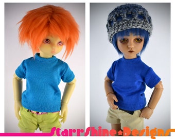 BJD YoSD 1/6 Vêtements de poupée - Crew Neck Tee - Votre choix de 20 couleurs - Fabriqué sur commande