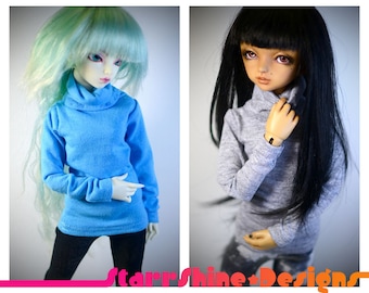 BJD MSD 1/4 Vêtements de poupée - Girly Fit Turtleneck - Votre choix de 20 couleurs - Fabriqué sur commande