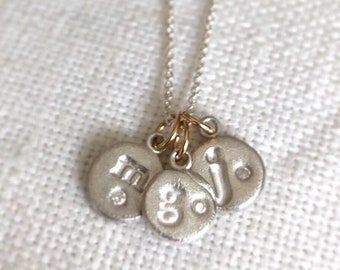 Alphabet Charm Jewelry Necklace in Gold or Silver, New Mom Necklace, Push Gift, Mothers Day Gift, Initial Jewellery, Custom Jewelry