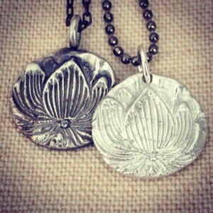 Lotus Flower Charm Necklace in Silver, Lotus Blossom, Yoga Jewelry, Namaste, Flower Necklace, Flora Jewelry, Yogi Gift, Yoga Gift image 6