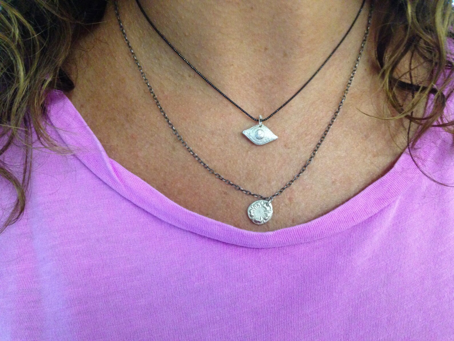 Evil Eye Charm Necklace in Silver Protection Jewelry Ayin Etsy