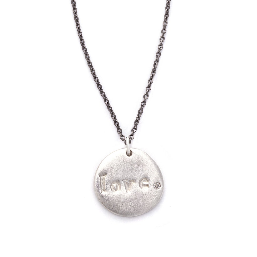 "I Love You To The Moon" Inspirational Word Charm Quote Pendant - Silver, Gold, Or Copper