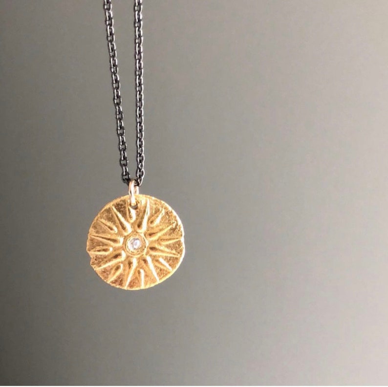 Sun Charm Necklace in Silver or Gold/ Yoga gift/ Friend gift/ BFF/Spring/Summer/ Mothers Day image 5